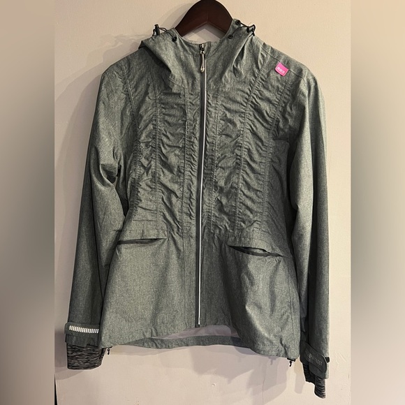 ROAD RUNNER SPORTS Women’s Gray Ruched Full Zip Hooded Active Jacket Size L - Picture 1 of 4